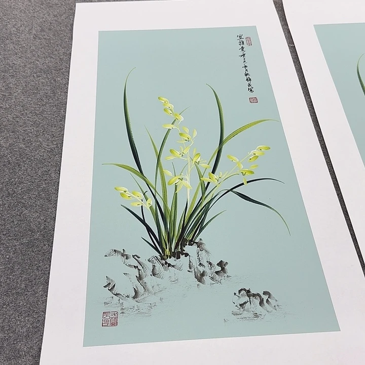 国画国画立体兰花作品