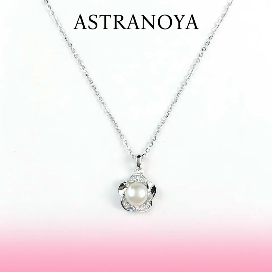 链子925银 Astra Noya 925 银项链甜美风日韩山茶花结坠链ins风