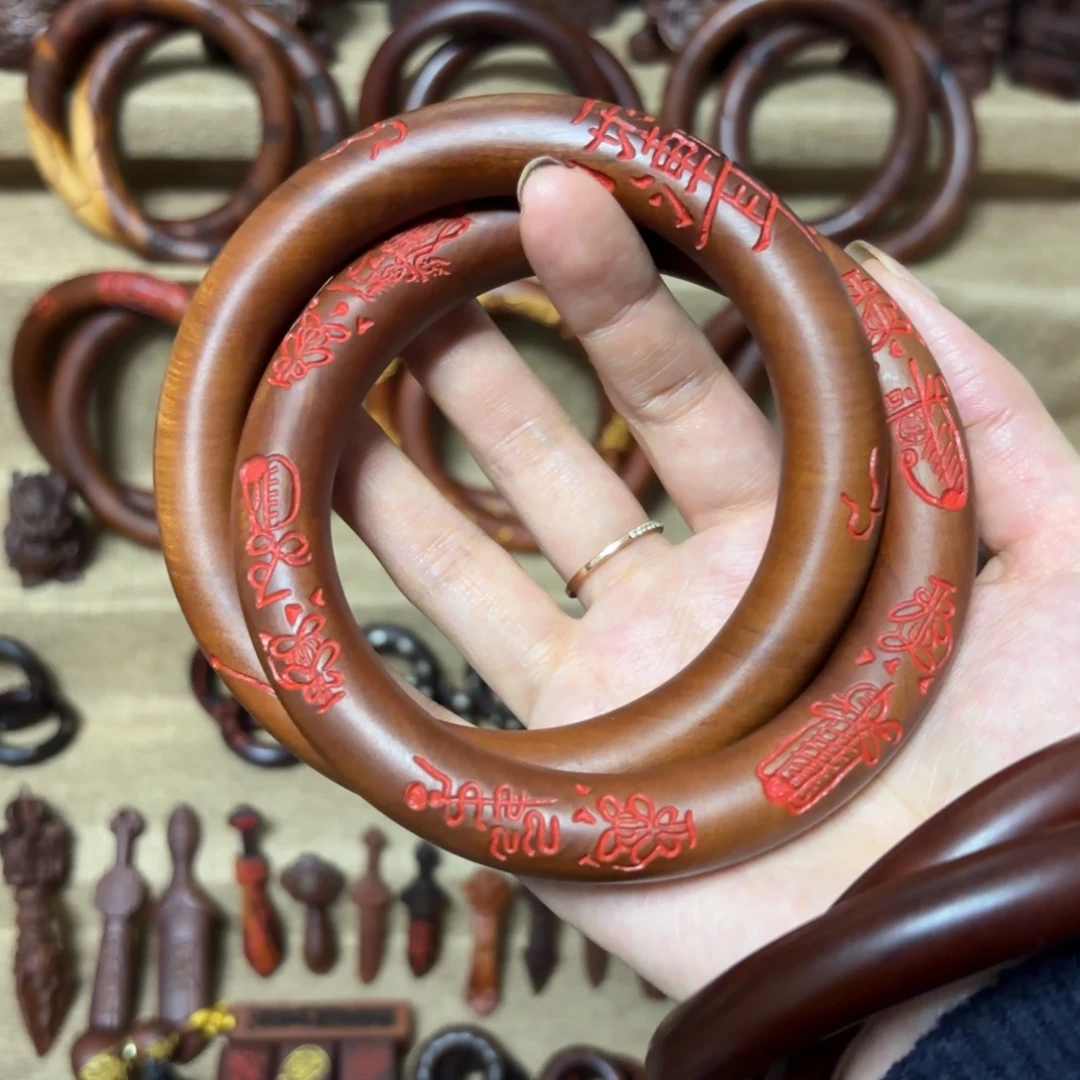 福***照枣木手刻五雷紫薇填砂内径8