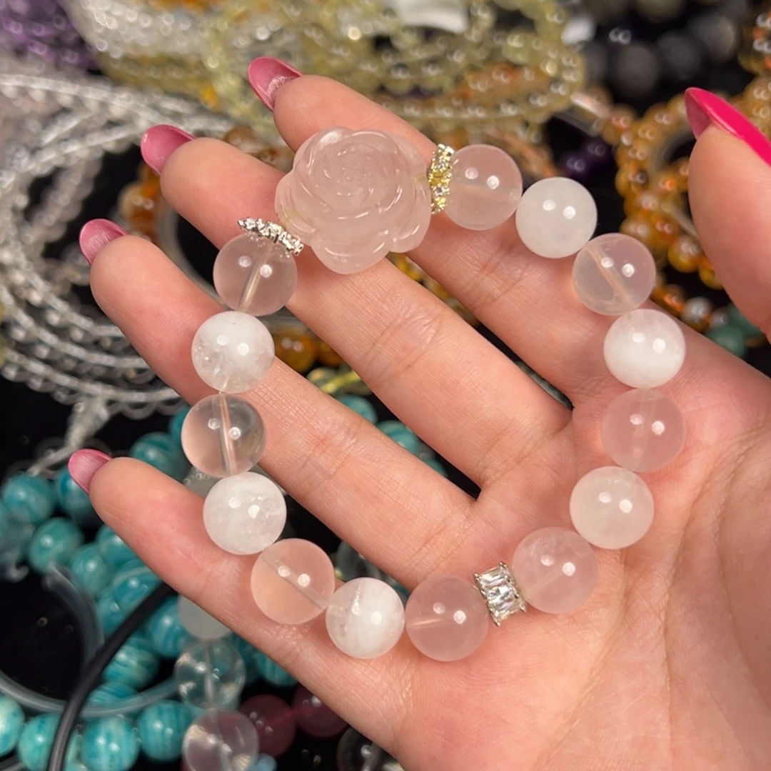 手链水晶未镶嵌粉花