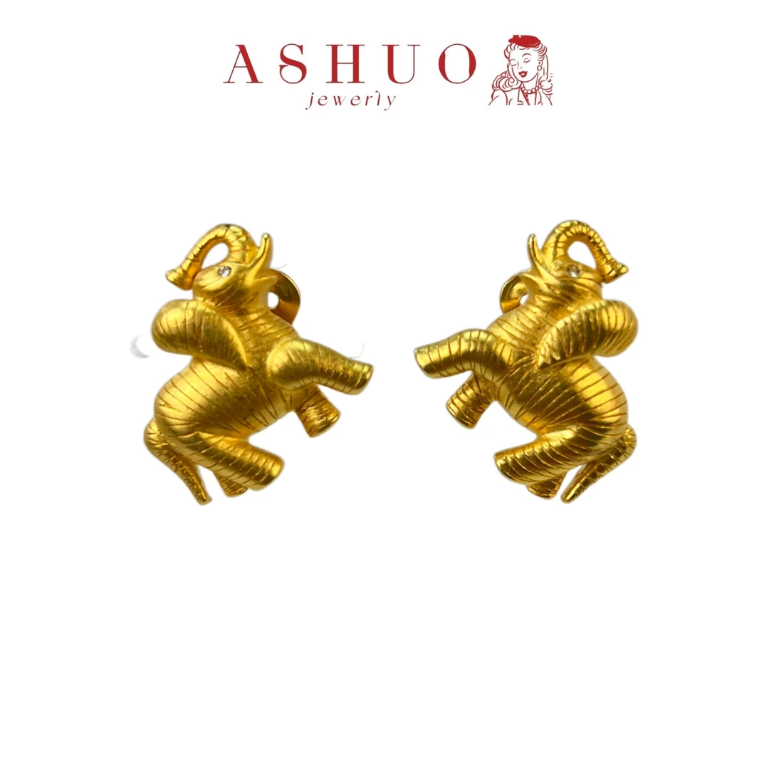 铜合金耳饰 阿烁中古 as10239