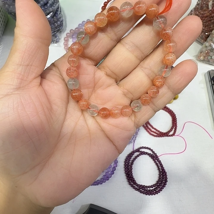 烟晶未镶嵌手链啊鲁莎单圈手串7mm左右