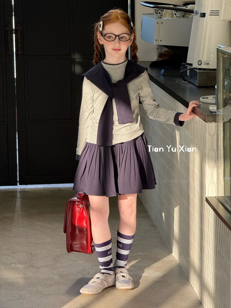 【铁锤甄选】女童韩系裙套三件套83320