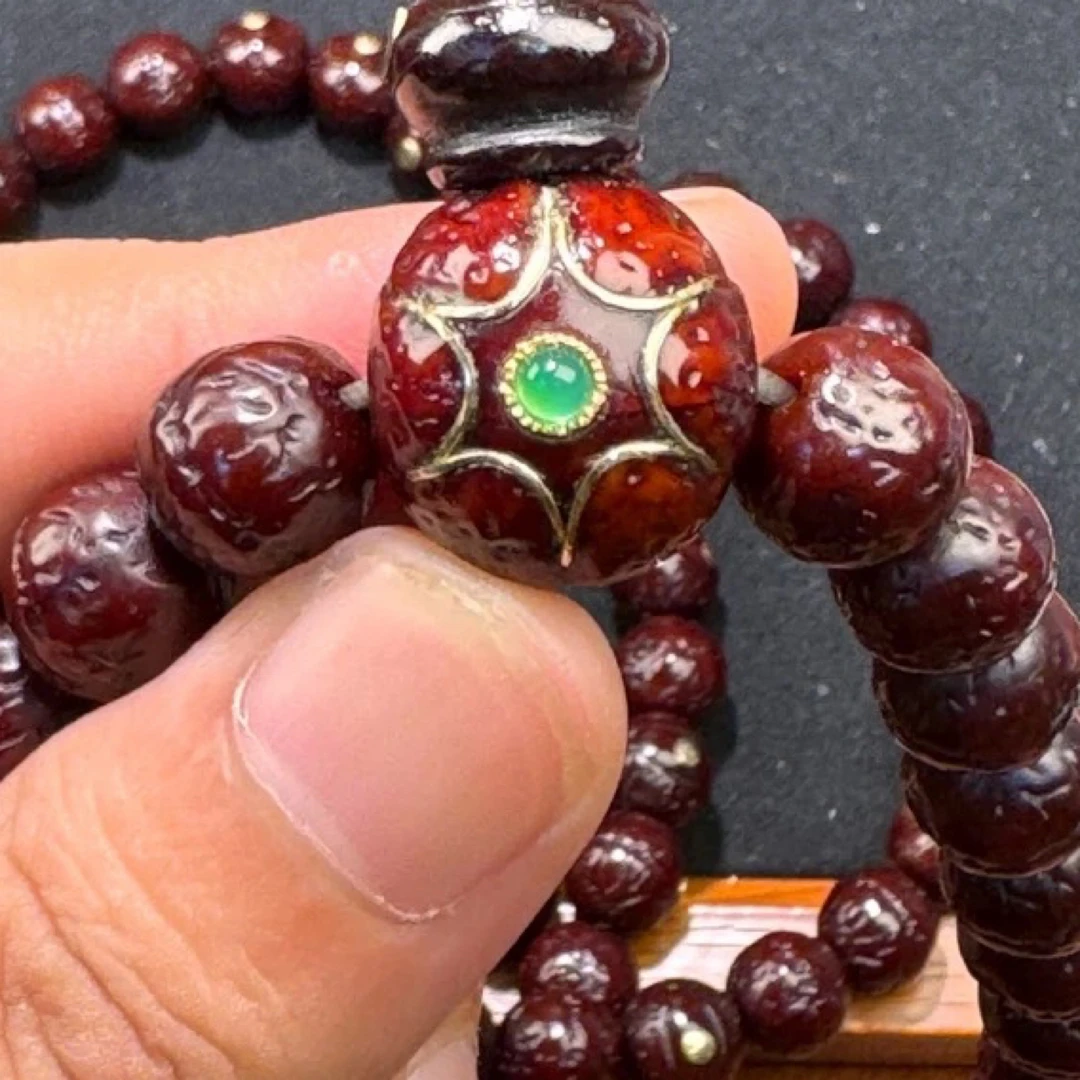 纯手盘玩尼泊尔凤眼镶嵌款 9+108 脖挂