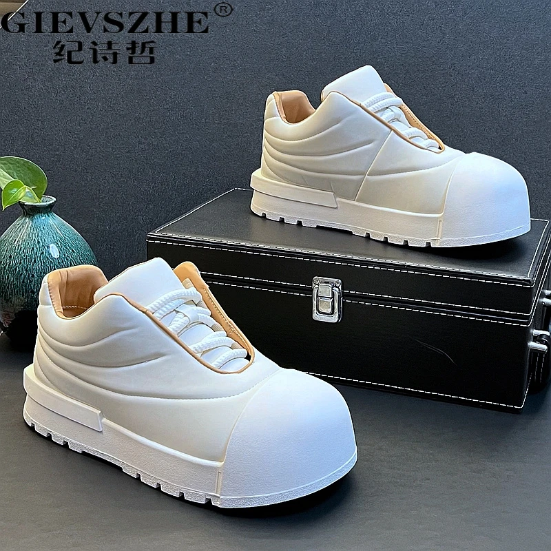 纪诗哲轻奢高端板鞋男秋冬新小白鞋厚底内增高男士厚底增高小白鞋