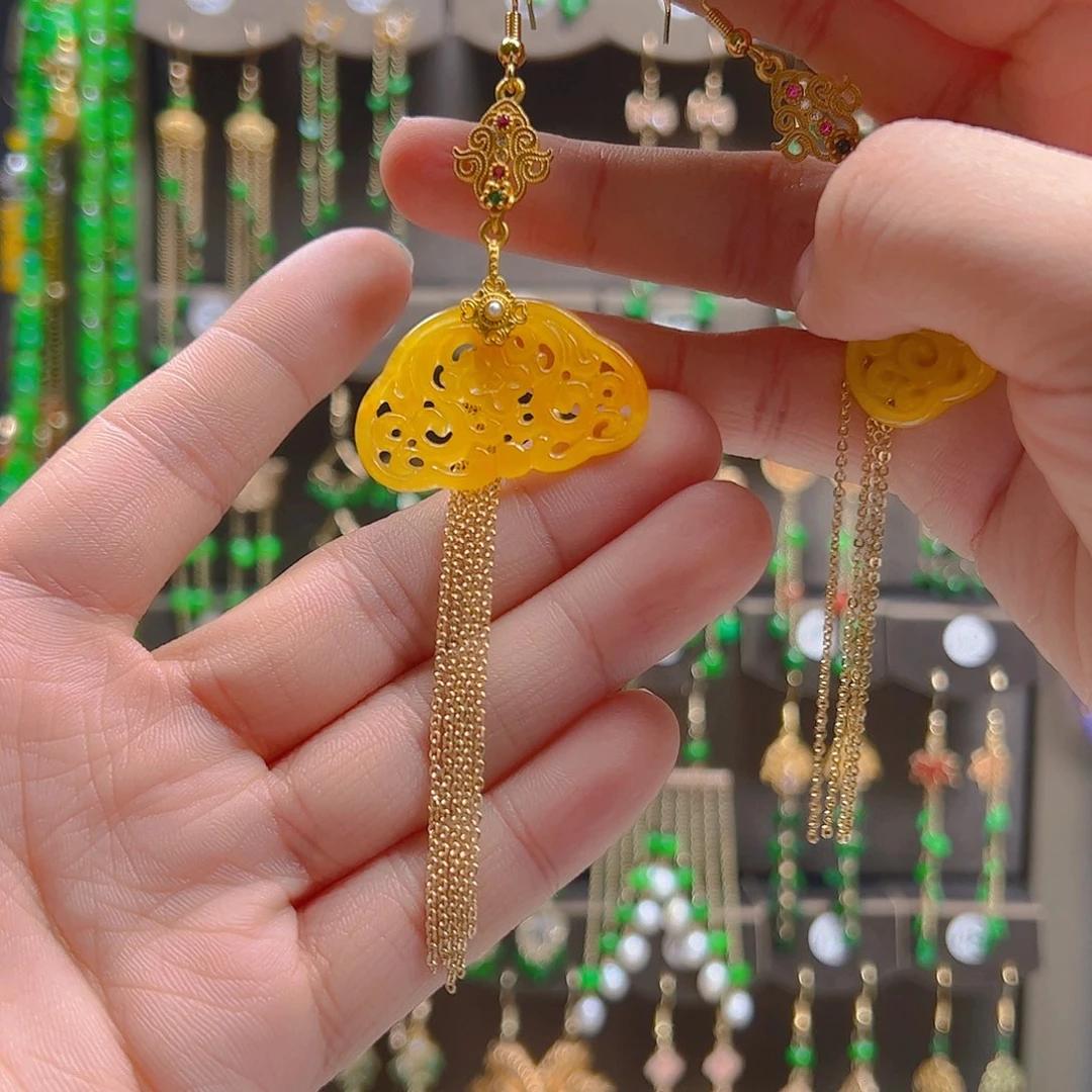 翡翠合金耳坠用****2翡翠