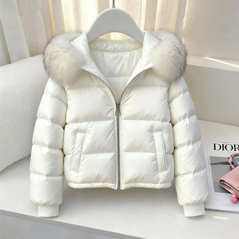 冬季设计感毛领棉服短外套女时尚百搭棉衣气质轻熟风女装别致棉袄