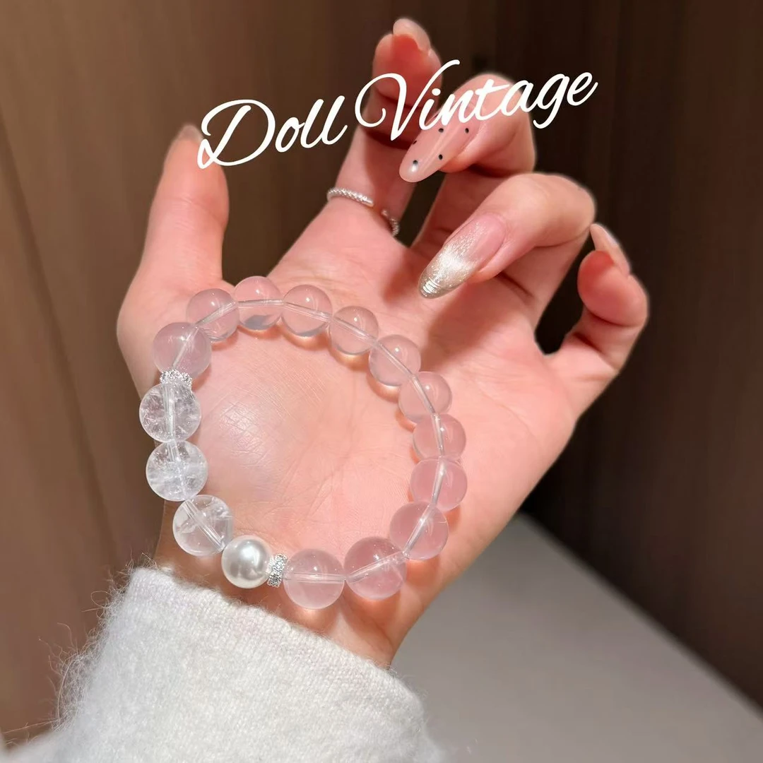 F56-粉水晶+白阿塞手串