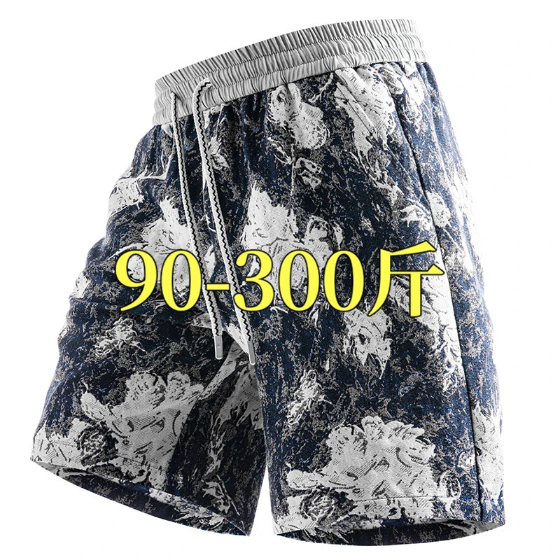 玛斯柏大码肌理感提花短裤男士夏季薄款五分中裤宽松显瘦男生裤子