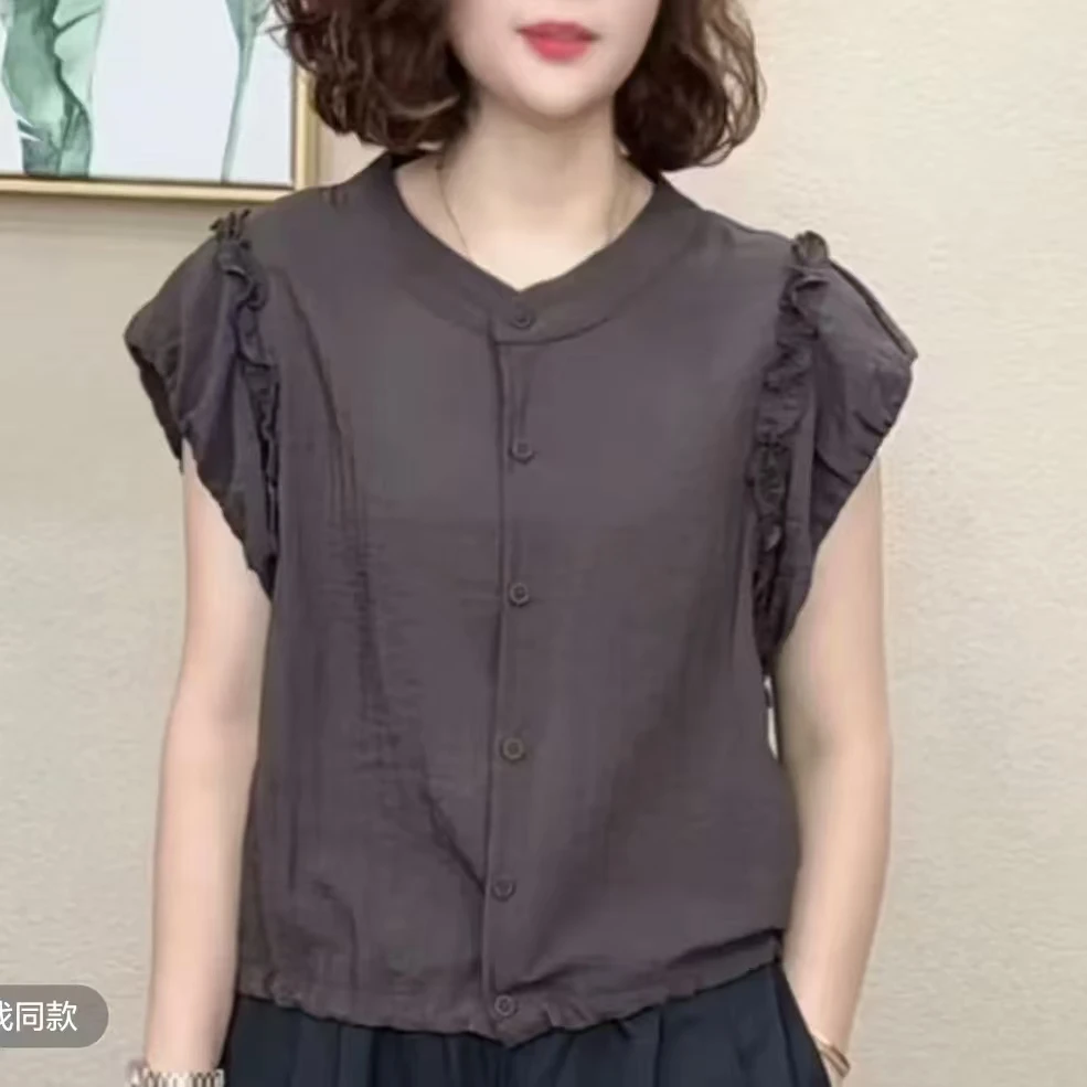 2025洋气百搭气质减龄气质女短袖显瘦T恤上衣#55260