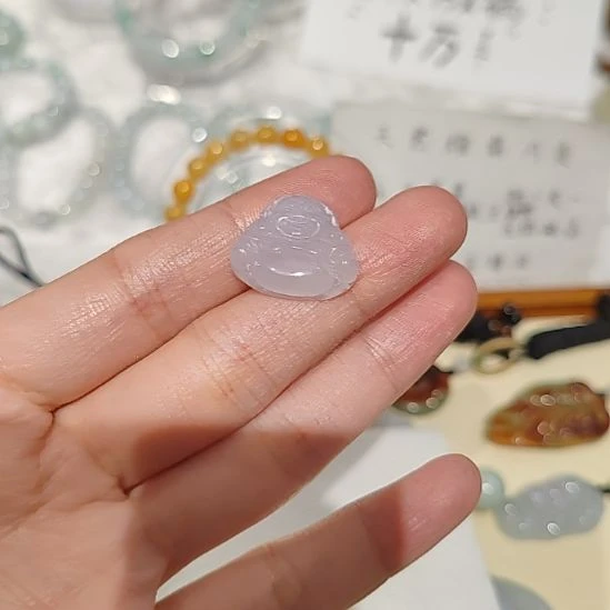 翡翠未镶嵌颈饰天然缅甸翡翠A货佛公宝宝佛吊坠
