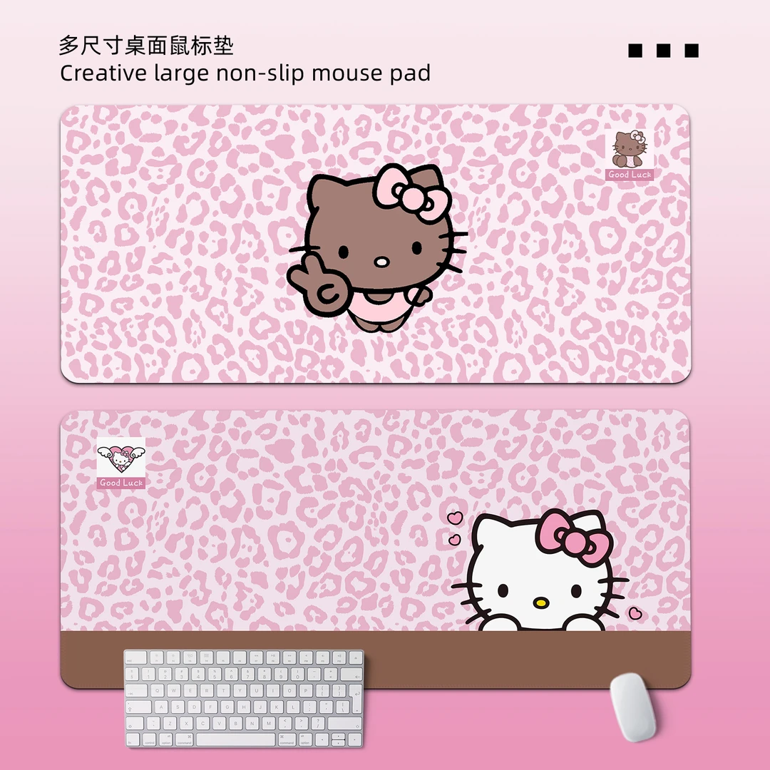 鼠标垫子大号推荐粉色豹纹电脑配件高颜值女生办公电脑桌垫可定制