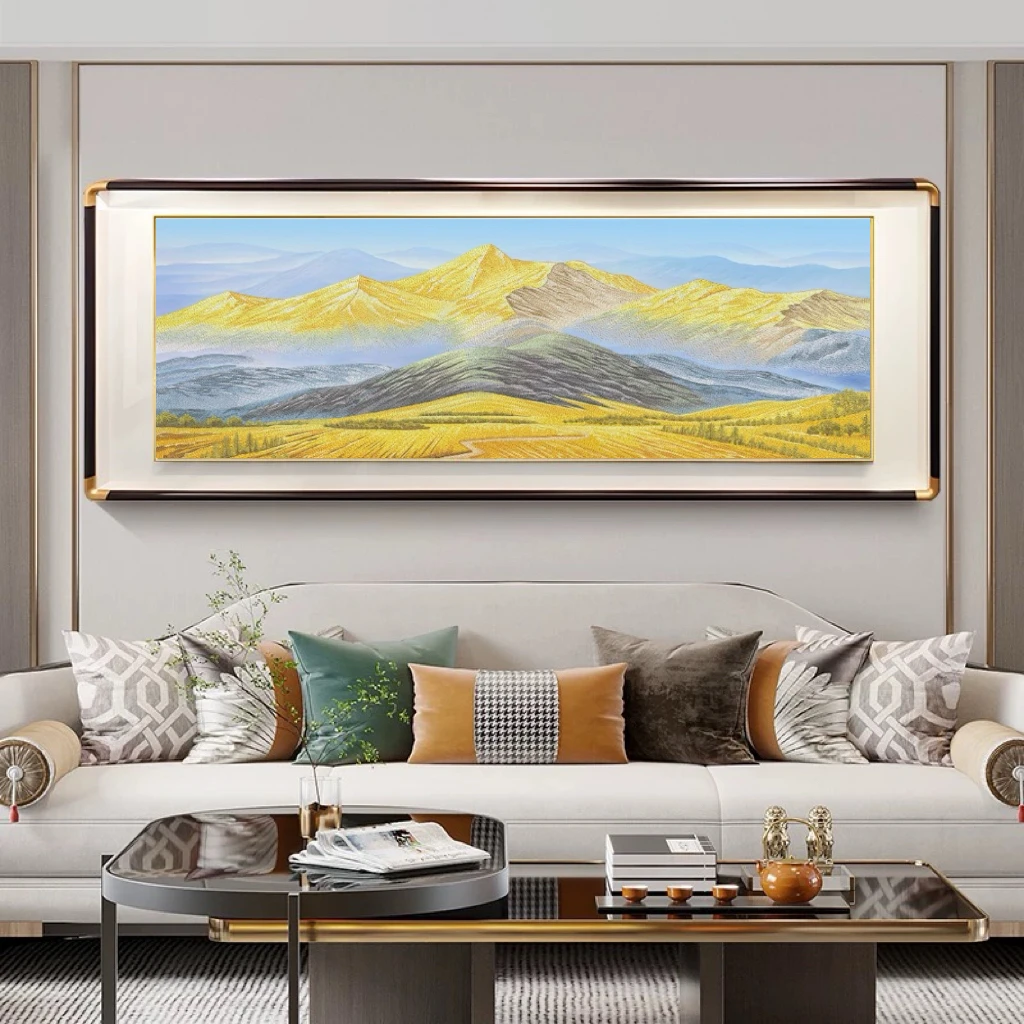 金山聚宝盆山水画客厅沙发背景墙轻奢高级感风景装饰画