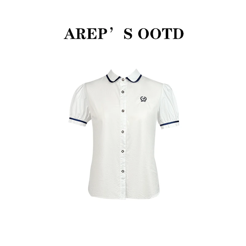 【迟书月月】乔知之AREP  气质减龄娃娃领上衣MYAVSY06243