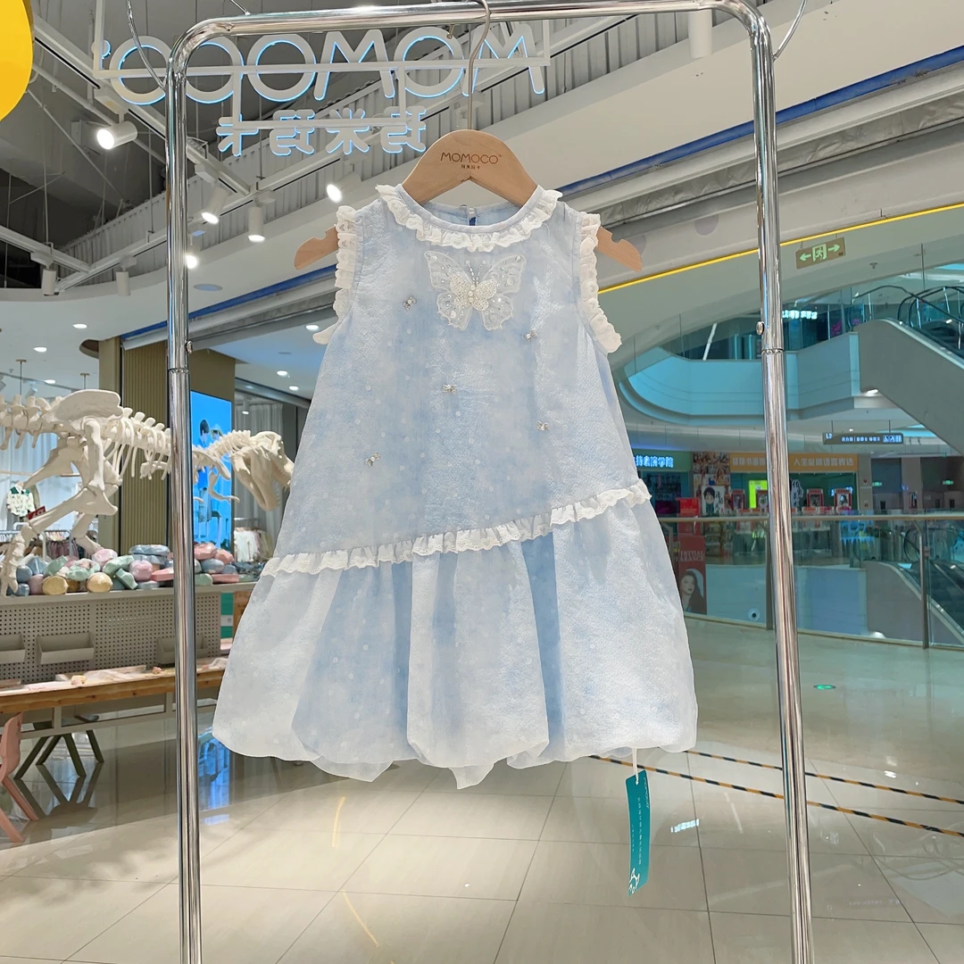 MOMOCO夏季女童儿童2025新款韩系洋气时尚甜美连衣裙77630478013