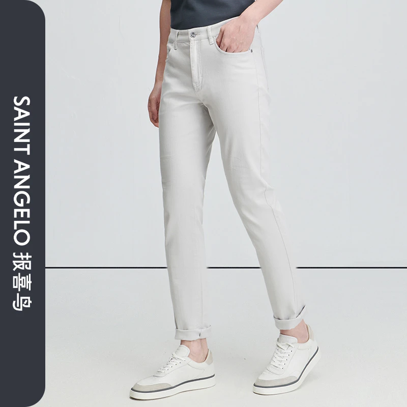 【五袋款】报喜鸟春季新款商务休闲男士时尚简约百搭休闲裤灰