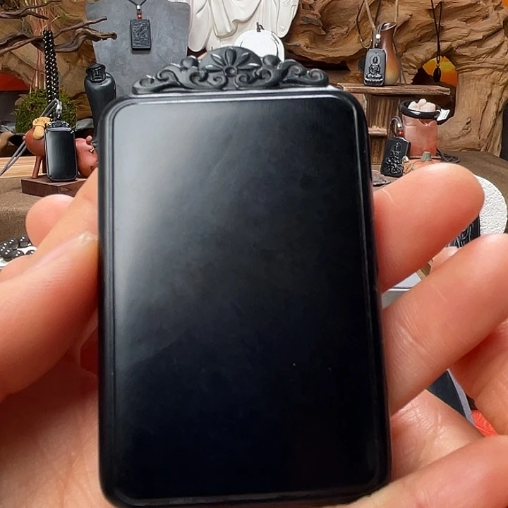 和田玉（墨玉）未镶嵌吊坠(不含链)羊脂级95克