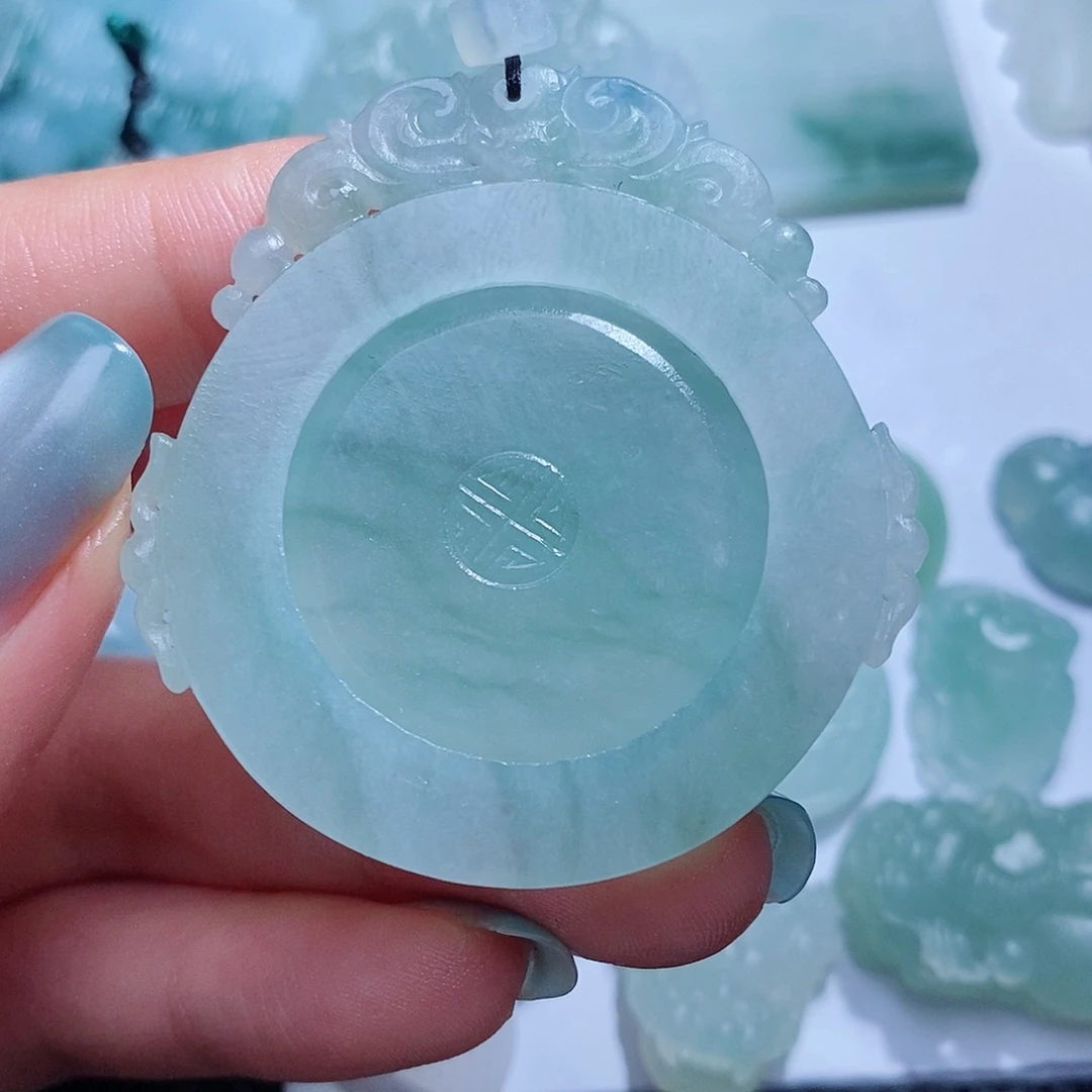 定制翡翠未镶嵌毛货付款后确认抛光