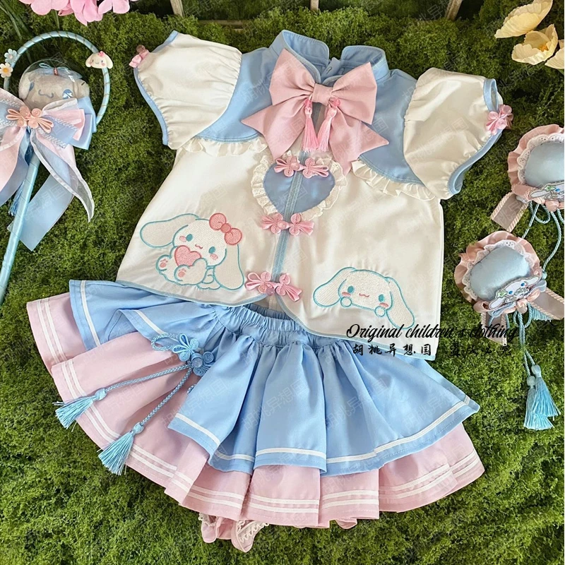 国风jk水手服套装夏季学院风jk国风小女孩宝宝可爱洋气蓬蓬