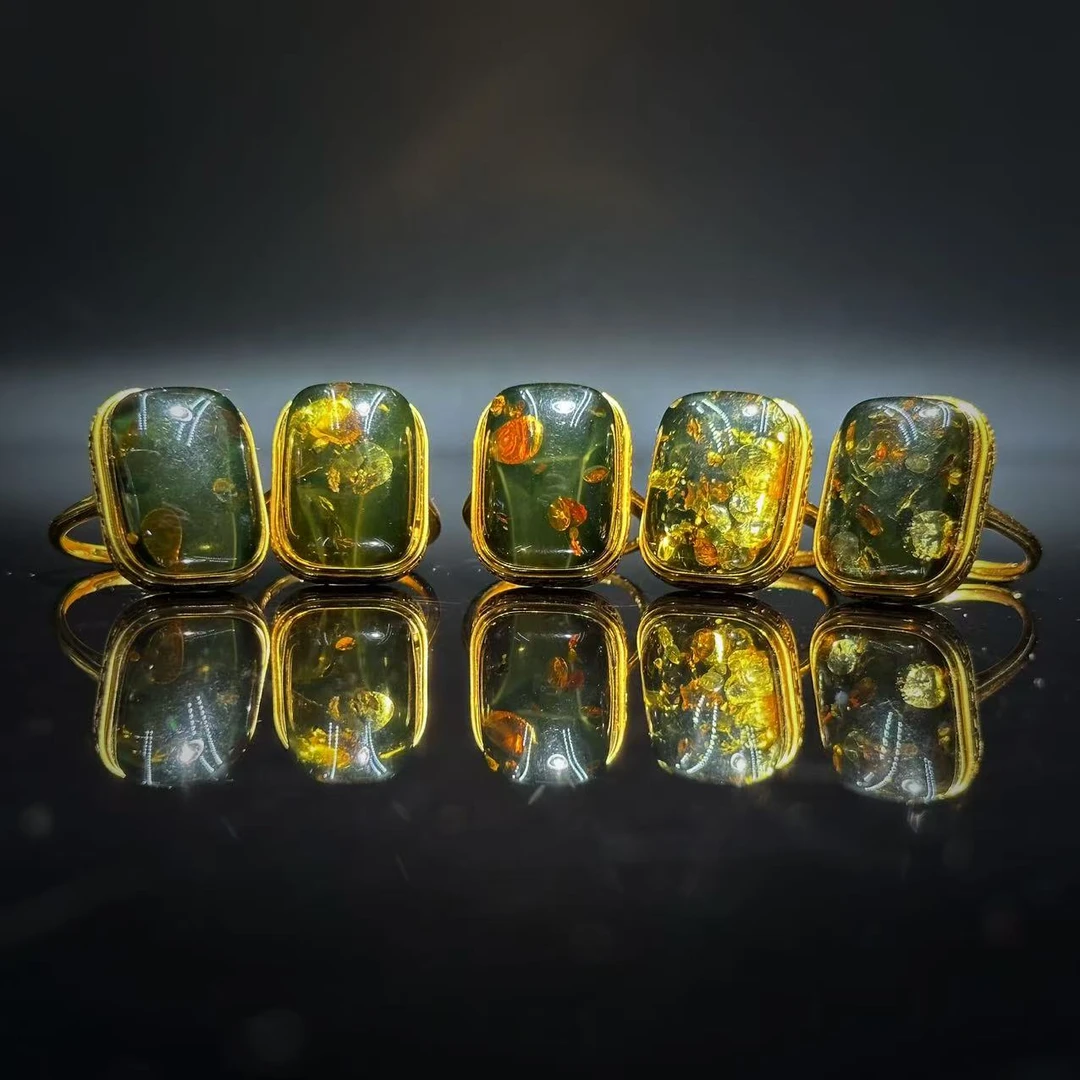 【缪老师严选】SJ1475 绿花珀戒指 多样性发其一