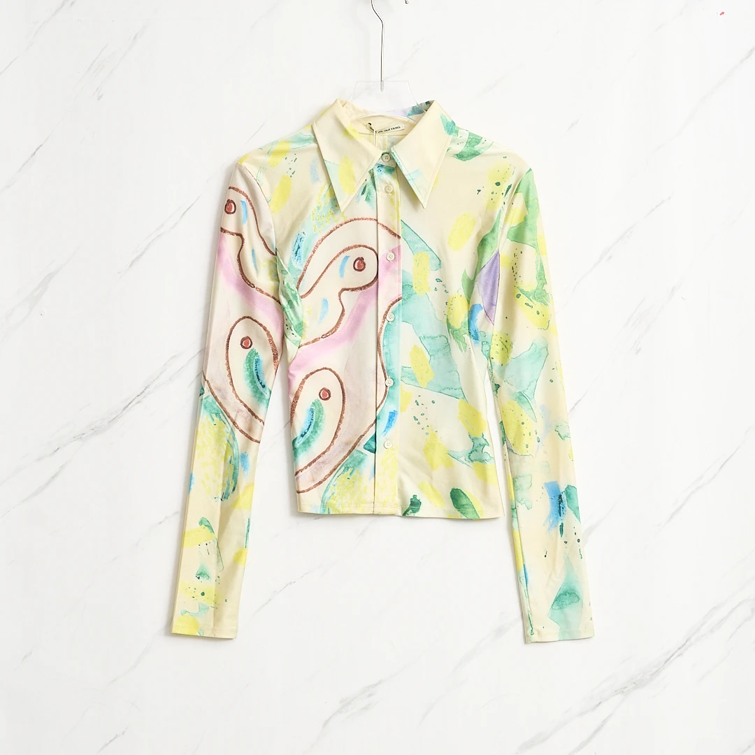 全新未使用/SAMUEL GUÌ YANG女士涂鸦印花衬衫SGGU00012