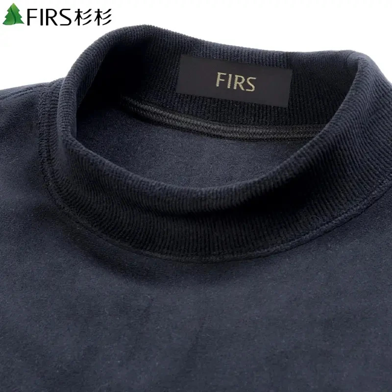 杉杉2025新款长袖男士加绒卫衣圆领加厚保暖上衣中年秋冬季打底衫