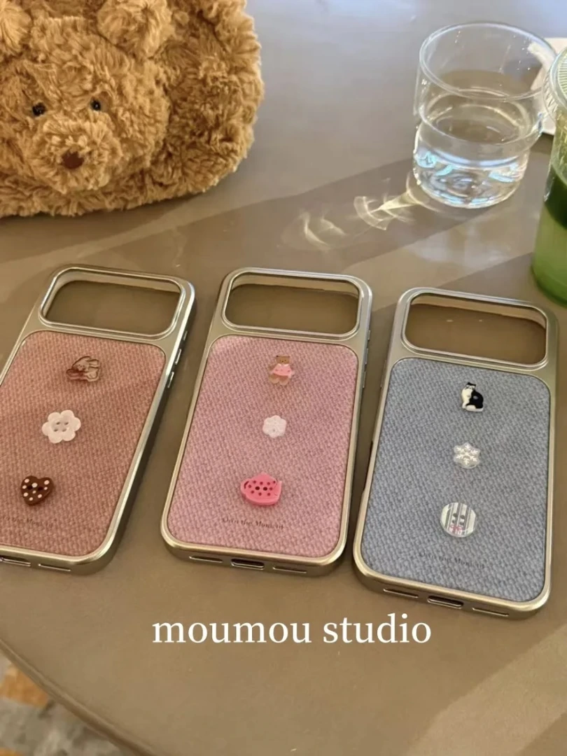 立体小熊小兔ins滴胶手机壳适用iPhone17promax16防摔小众电镀