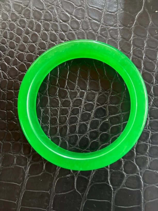 高冰满绿色方口镯a106