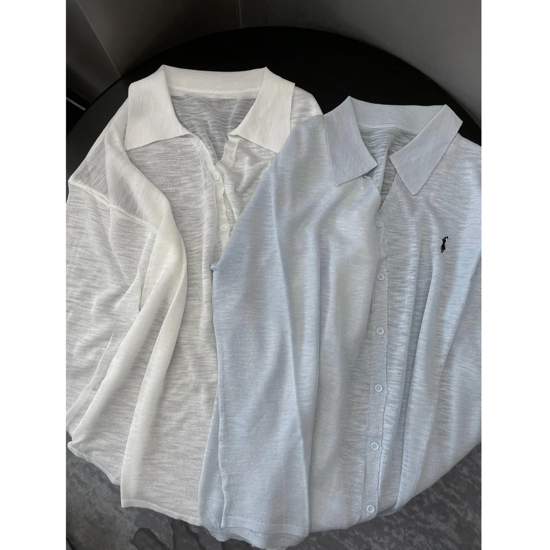 《An ni》【小马人】夏季新品时尚轻薄宽松翻领长袖防晒衬衫Ani-C260