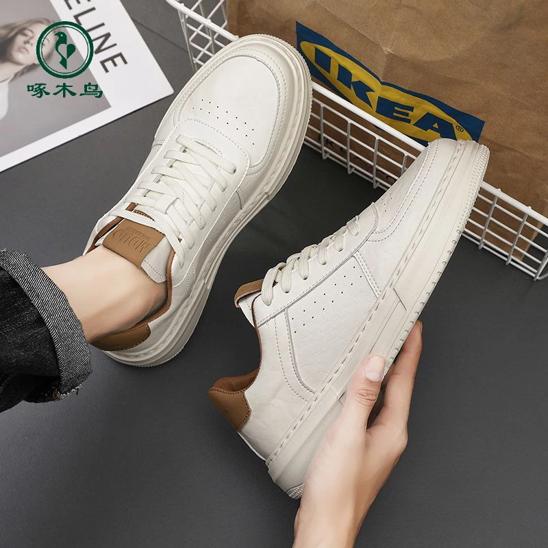 【正品啄木鸟】【正品啄木鸟】小白男鞋新款春季透气潮流百搭男款休闲
