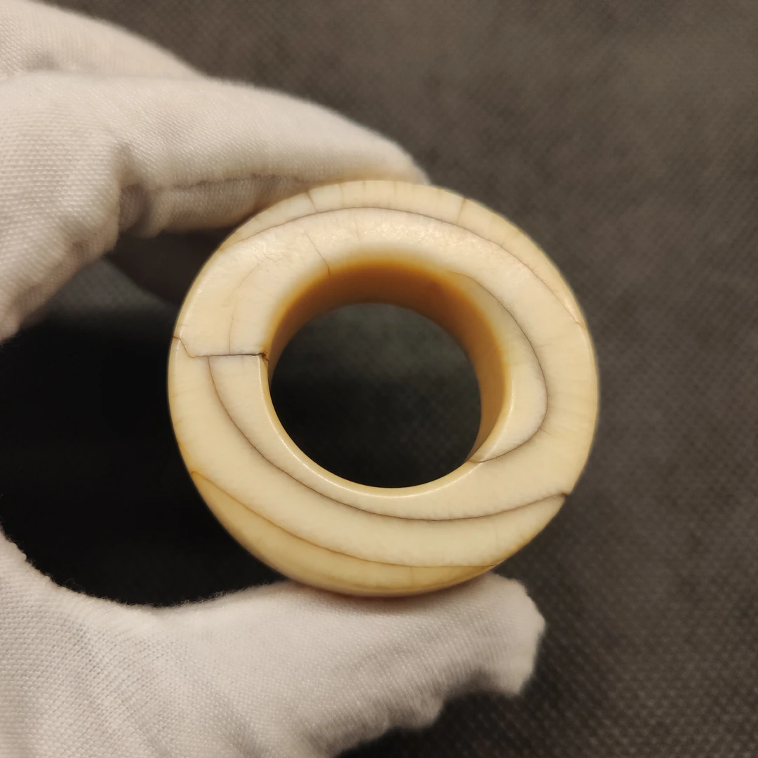 B00984 藏区回流牙圈猛犸牙工艺品