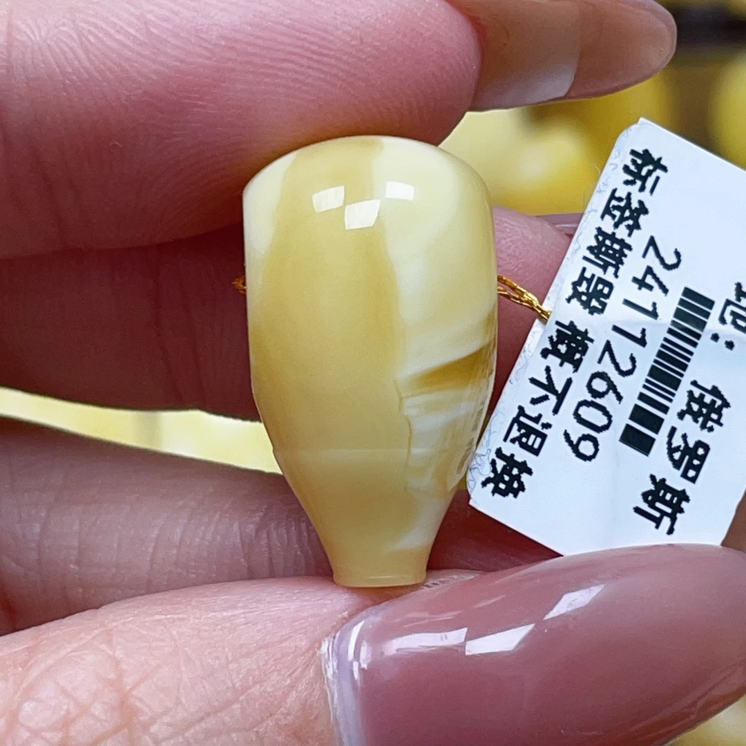 蜜之缘珠宝天然原矿琥珀蜜蜡三通13.6*24.8mm