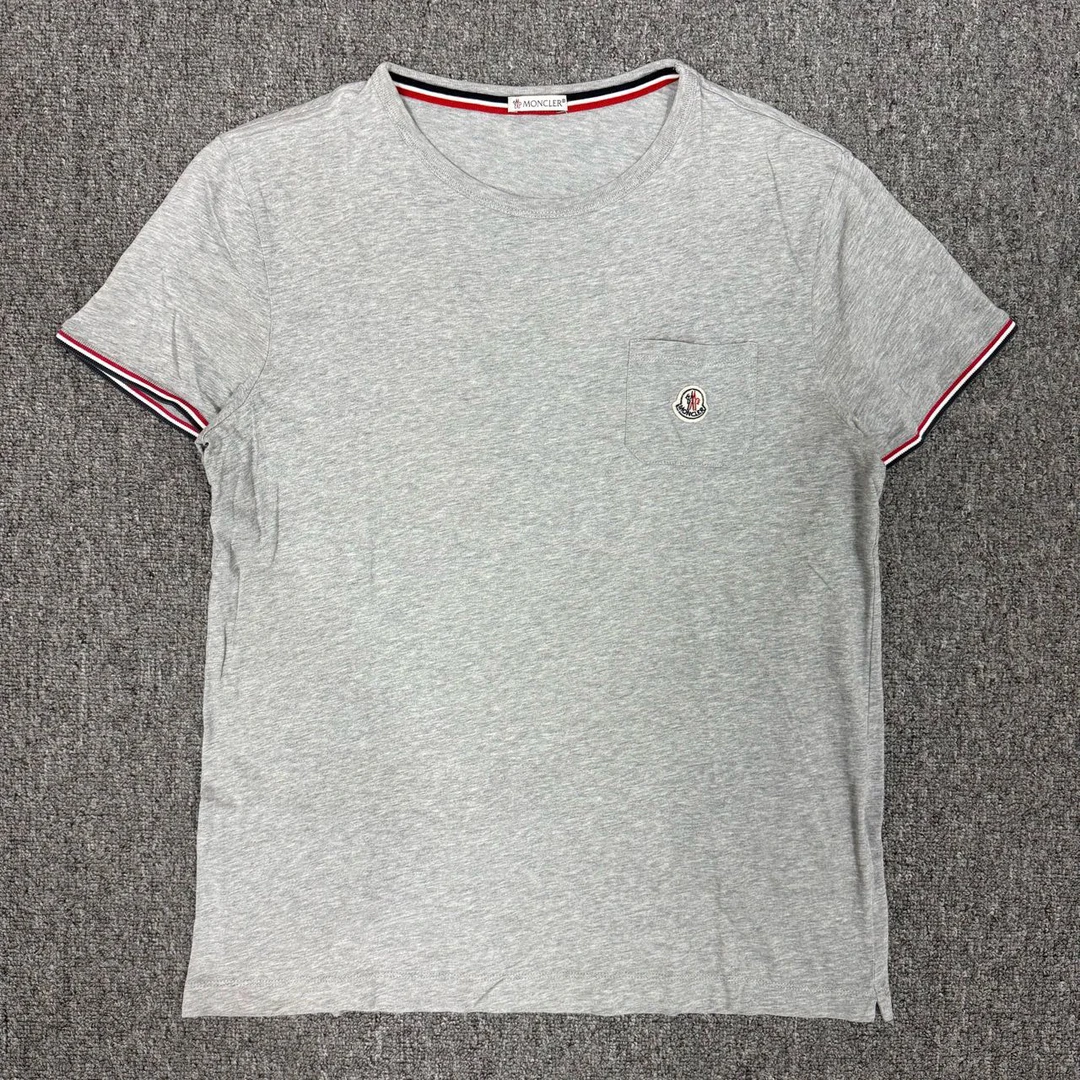99新 MONCLER 12669295 Moncler灰色胸前徽标logo短袖 L码98新