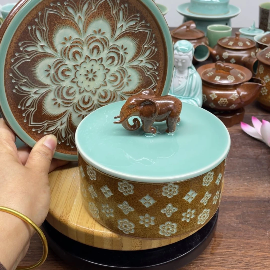 微瑕特价茶叶罐+壶承