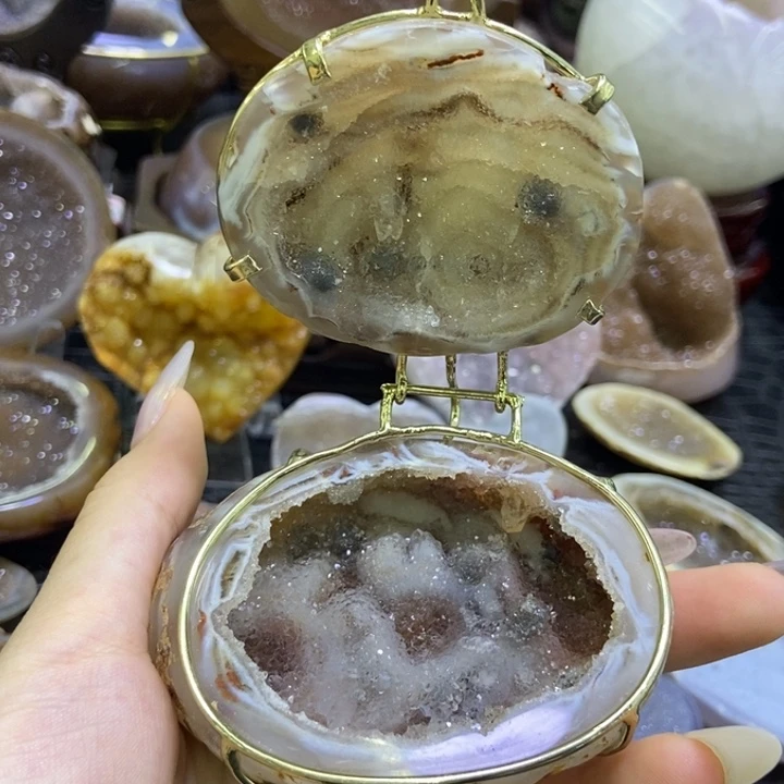 珠宝半成品水晶未镶嵌聚宝盆