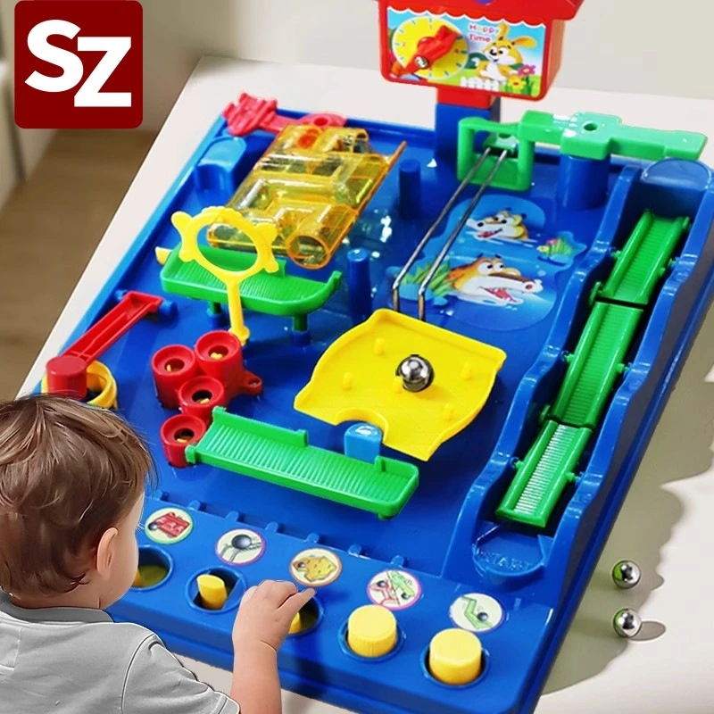 国产丛林闯关大冒险滚珠走珠轨道桌面游戏3-6岁弹珠迷宫对战玩具