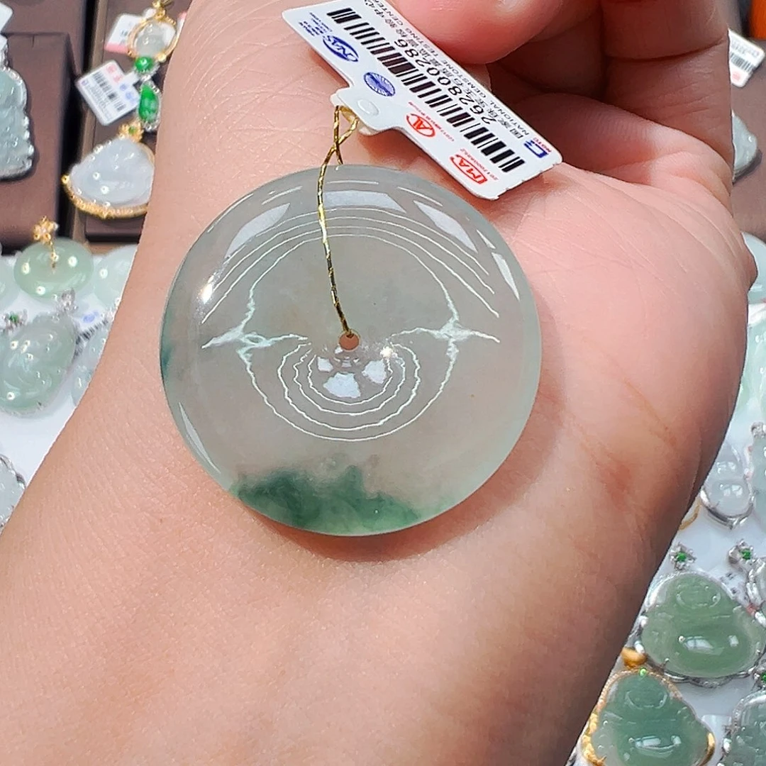 翡翠未镶嵌吊坠(不含链)平安扣