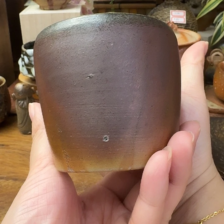 云***熊山本龙一备前烧猪口汤吞福利一口价