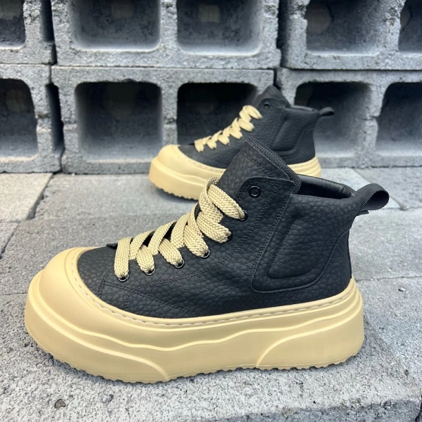 增高低帮系带镂空男板鞋韩版休闲鞋加绒秋季百搭厚底