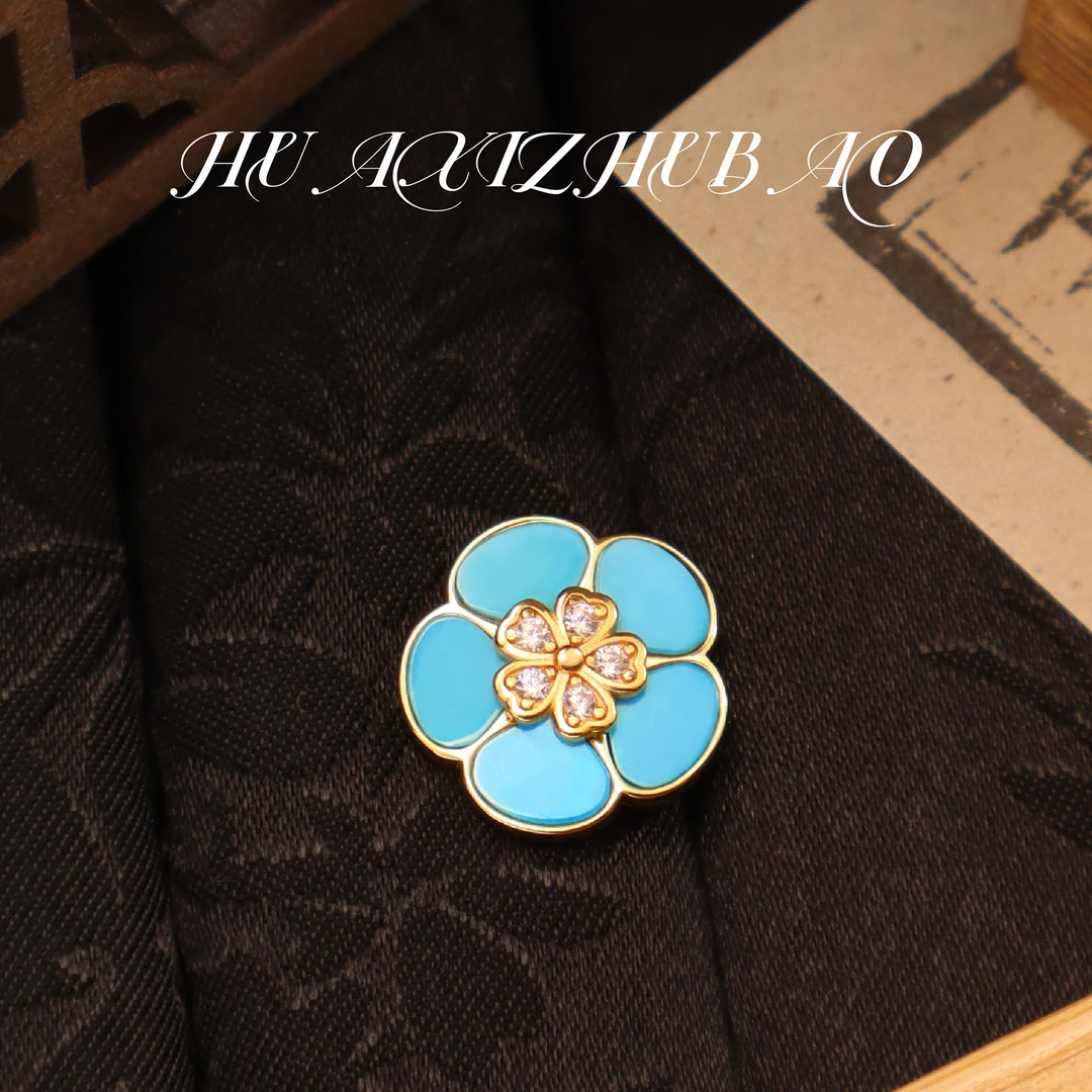 [星望珠宝]美松介面S925银五瓣花吊坠 JSP0857优雅五瓣花戒复古