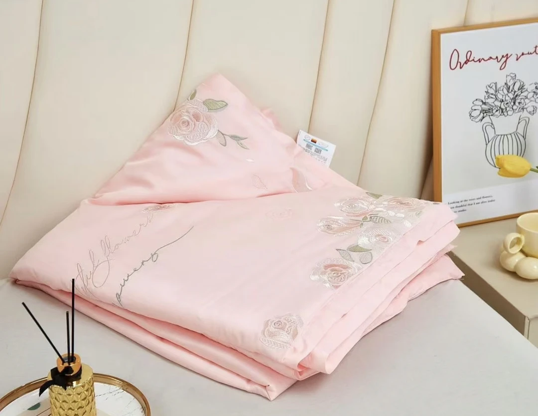 （花仙子-粉） 刺绣双人夏凉被 尺寸1.8×2.2米