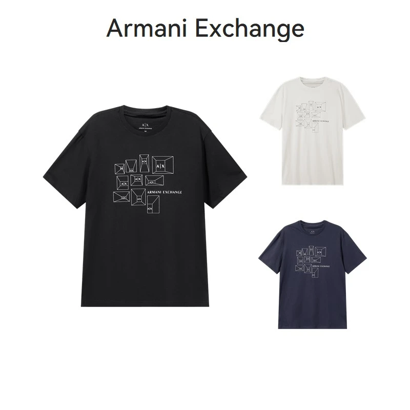 AX阿玛尼Armani 新品奢侈品男士T恤圆领短袖T恤 3DZTAF ZJA5Z