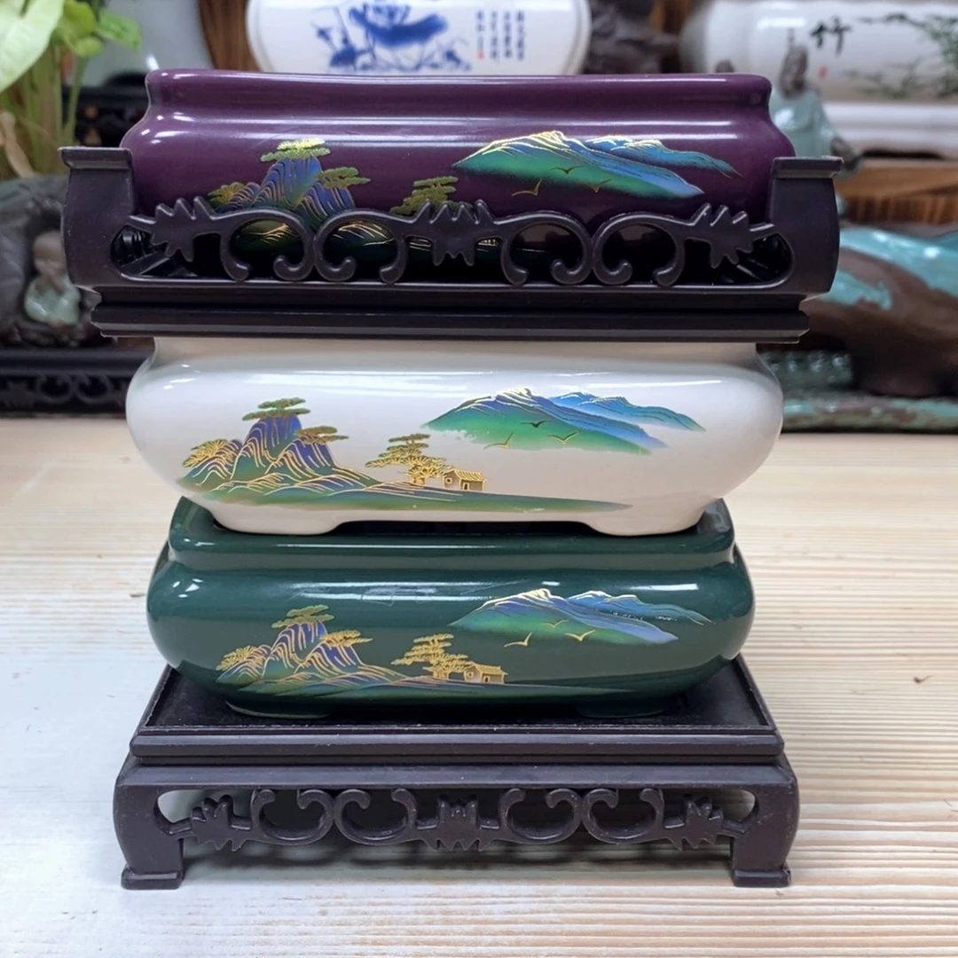 紫砂花盆陶瓷艺术花盆陶瓷