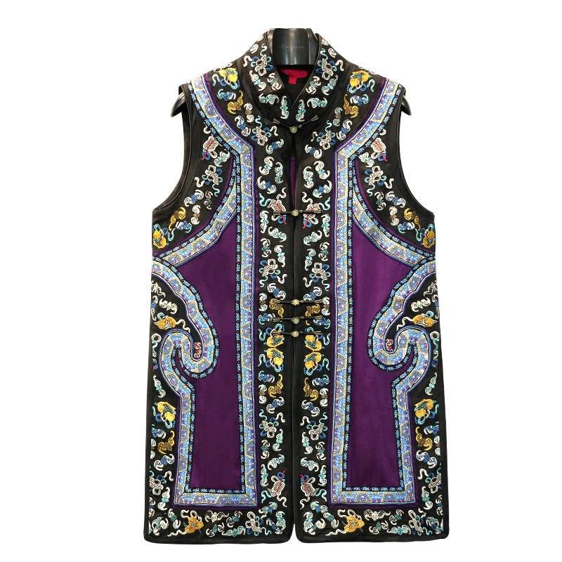 娑尔香云纱重工刺绣马夹SI3SV03357