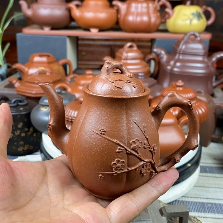 茶壶紫砂傲梅神韵180CC原矿宝山红降坡泥特价