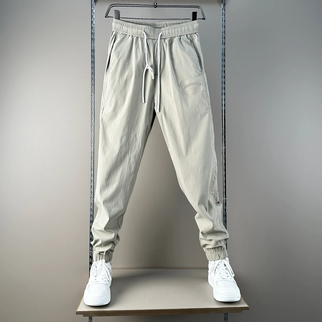 夏季薄款男士休闲裤舒适百搭版型好松紧腰高弹力束脚裤速干裤痞帅