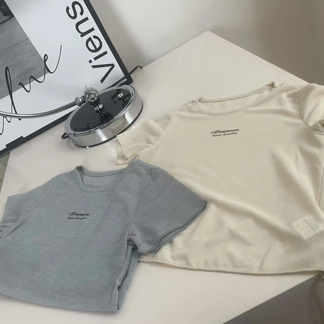 57112特 女童夏季韩系童装女宝宝刺绣可爱上衣T恤