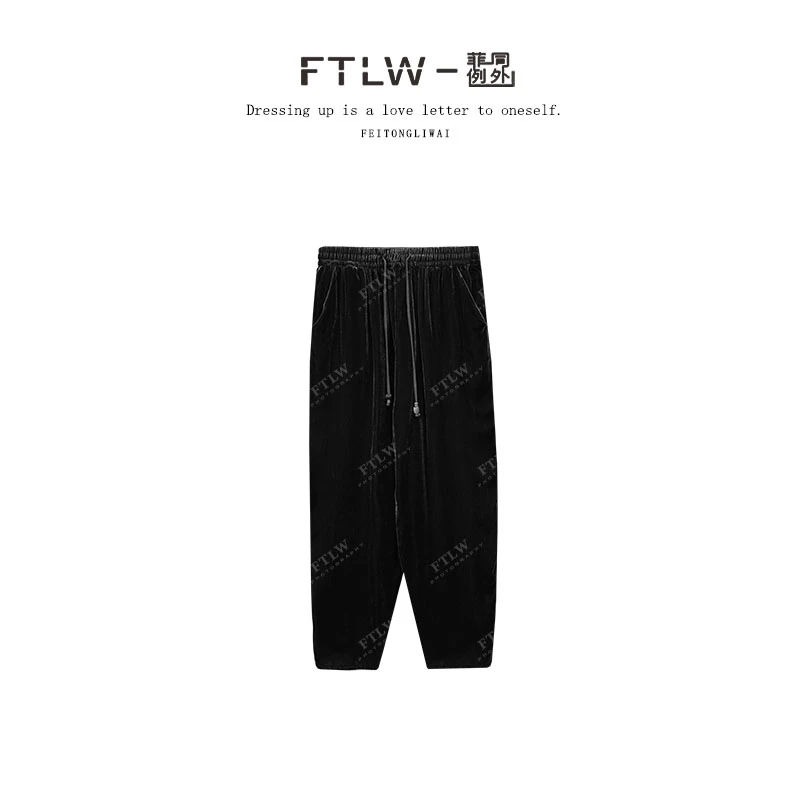 板熙FTLW-【流金岁月】显瘦气质时尚休闲设计感休闲裤子-3741