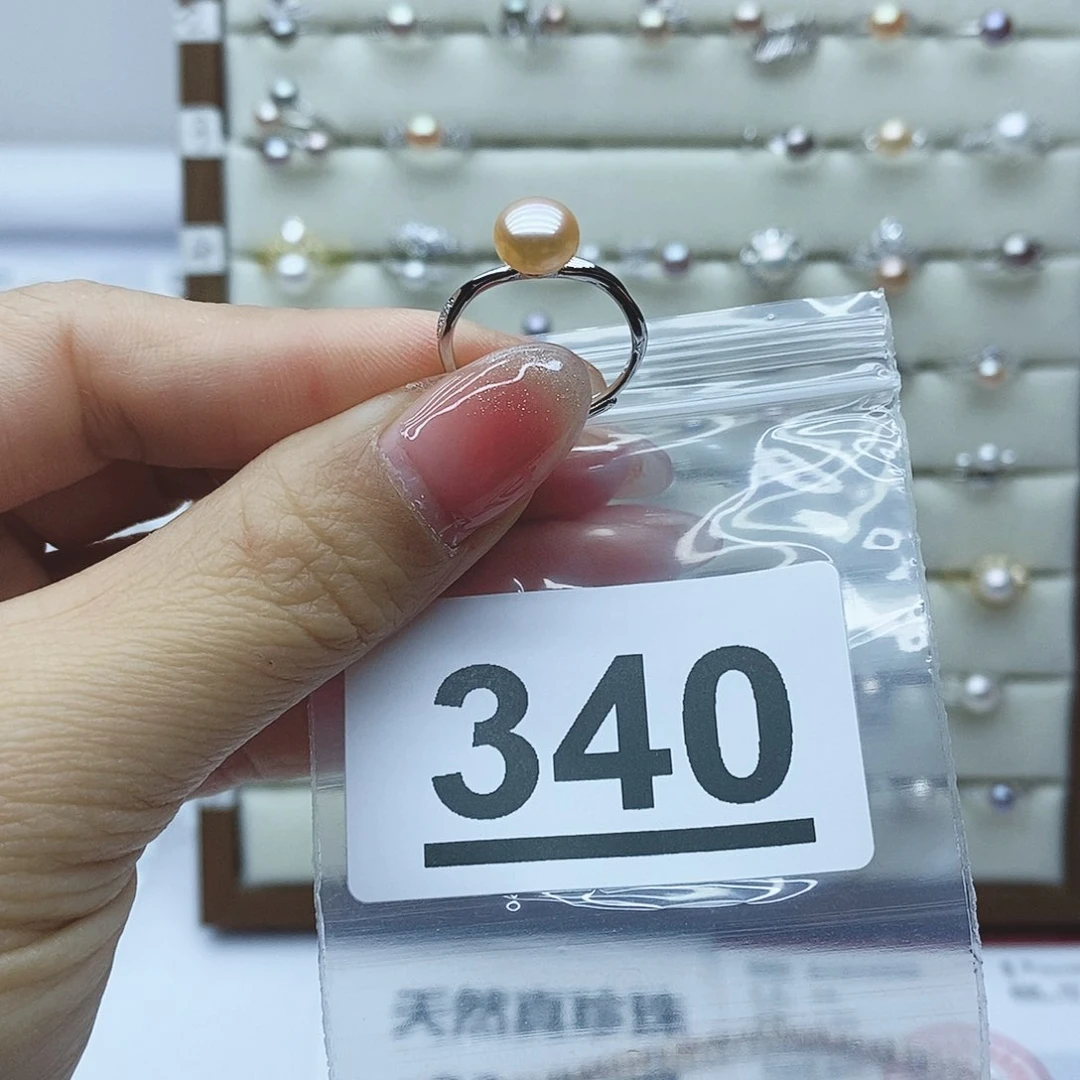 淡水珍珠戒指银S925镶嵌林*一340