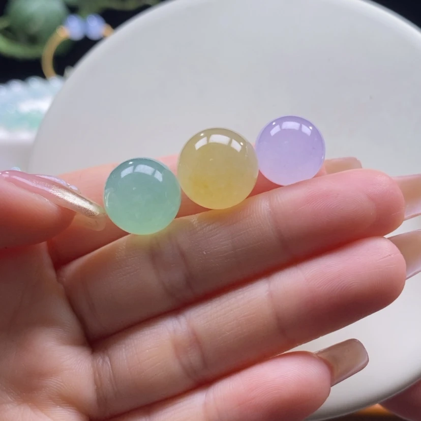 【闪购商品】翡翠颈饰未镶嵌翡翠马卡龙色系圆珠